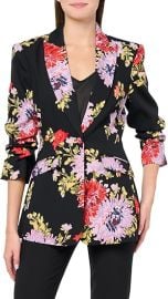 Cinq Sept Womenx27s Dark Chrysanthemum Scrunched Cheynne Blazer at Womens Clothing store at Amazon